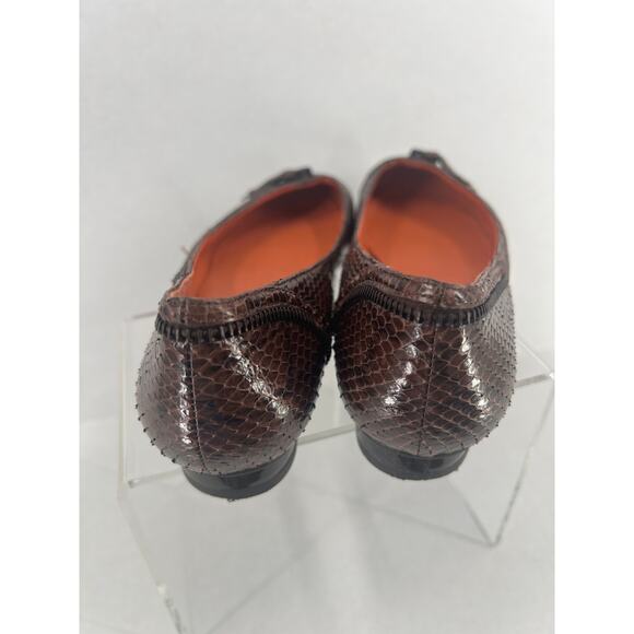 Via Spiga Dottie Brown Snakeskin Flats 7.5 - Picture 5 of 6